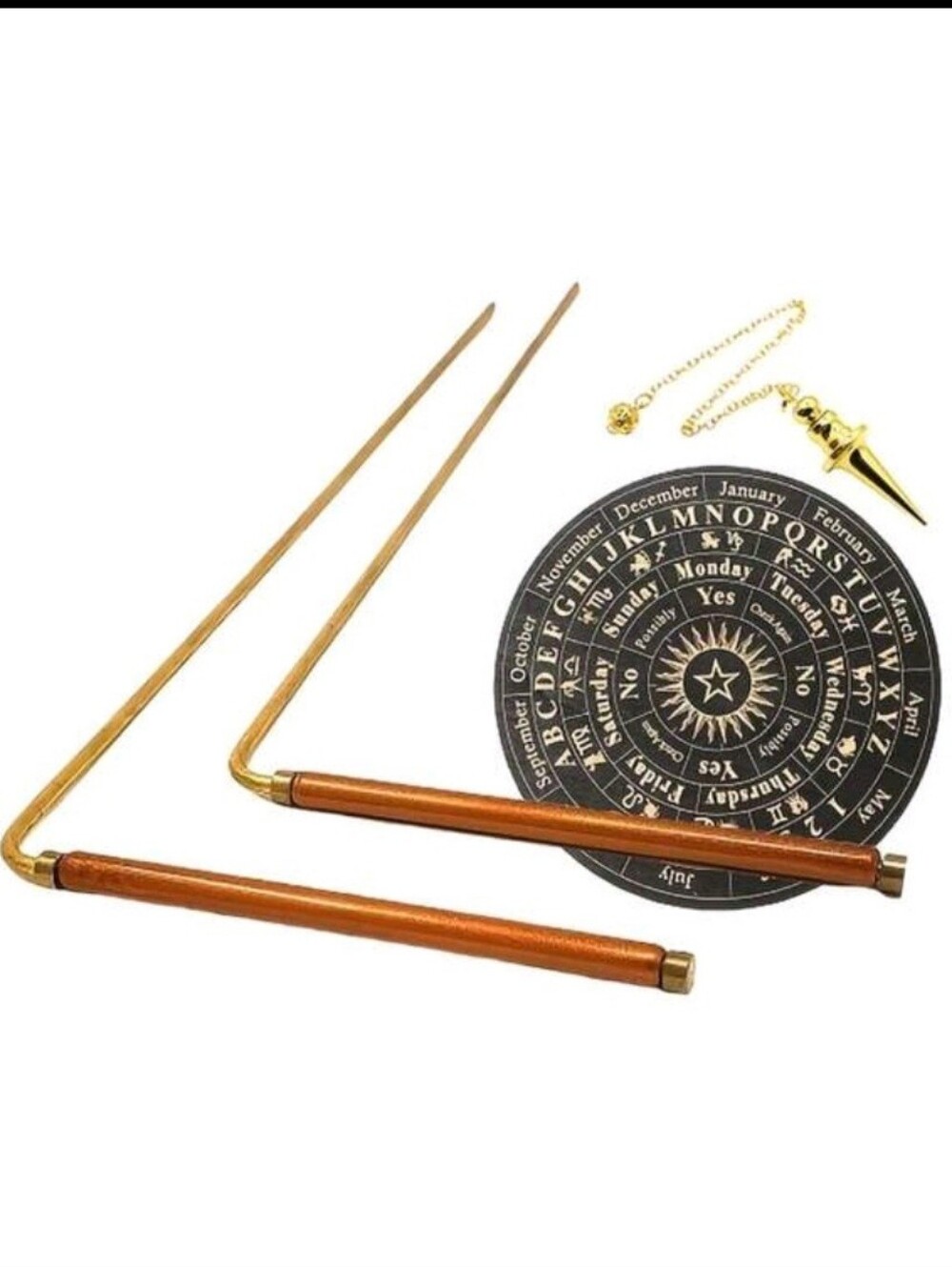 Dowsing Rods and Pendulum Set